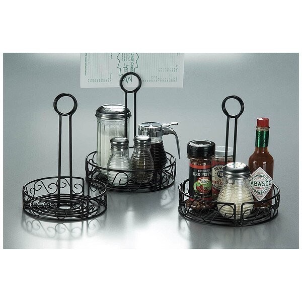 American Metalcraft Condiment Rack, Blac