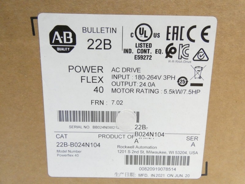 INDUSTRIAL SPARE PART 22B-B024N104 SER. A F/W 7.02 180-264V 24.0A NSFS