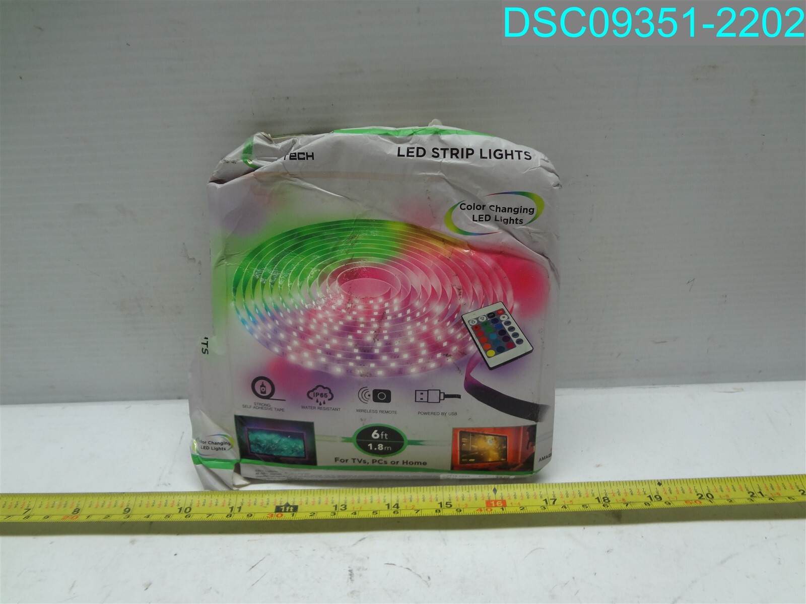 6ft. RGB LED Waterproof Strip Light with Remote, Multicolor 400383808956