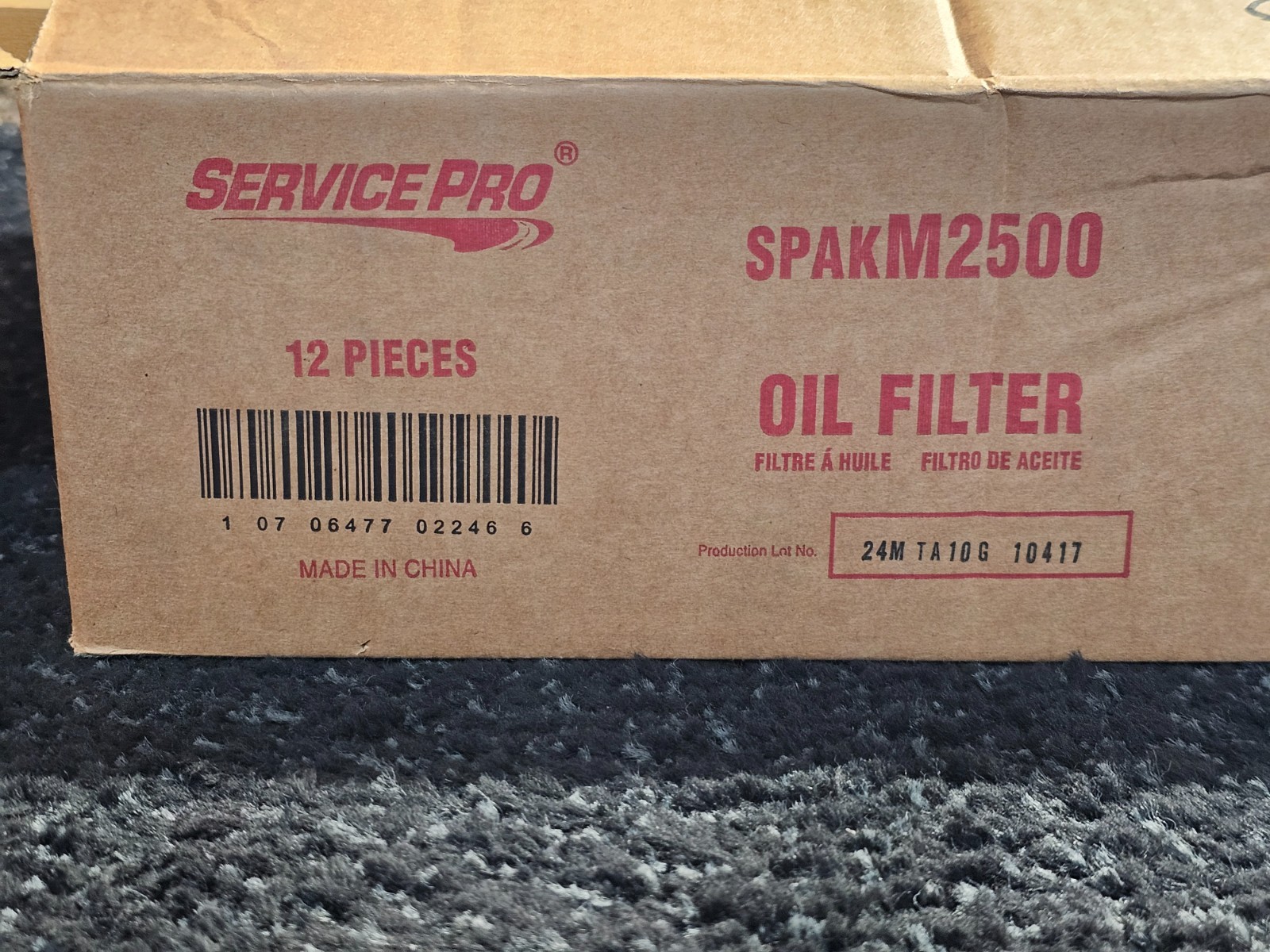 (QTY 12) Service Pro M2500 Engine Oil Filter Fits ACDelco PF63 Ecogard X2500