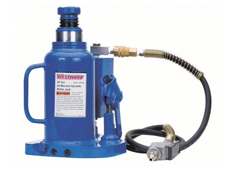 Westward 1ZKX8 Bottle Jack, 20 Ton Manual Hydraulic, 9 3/4 – 18 3/4 In Lift