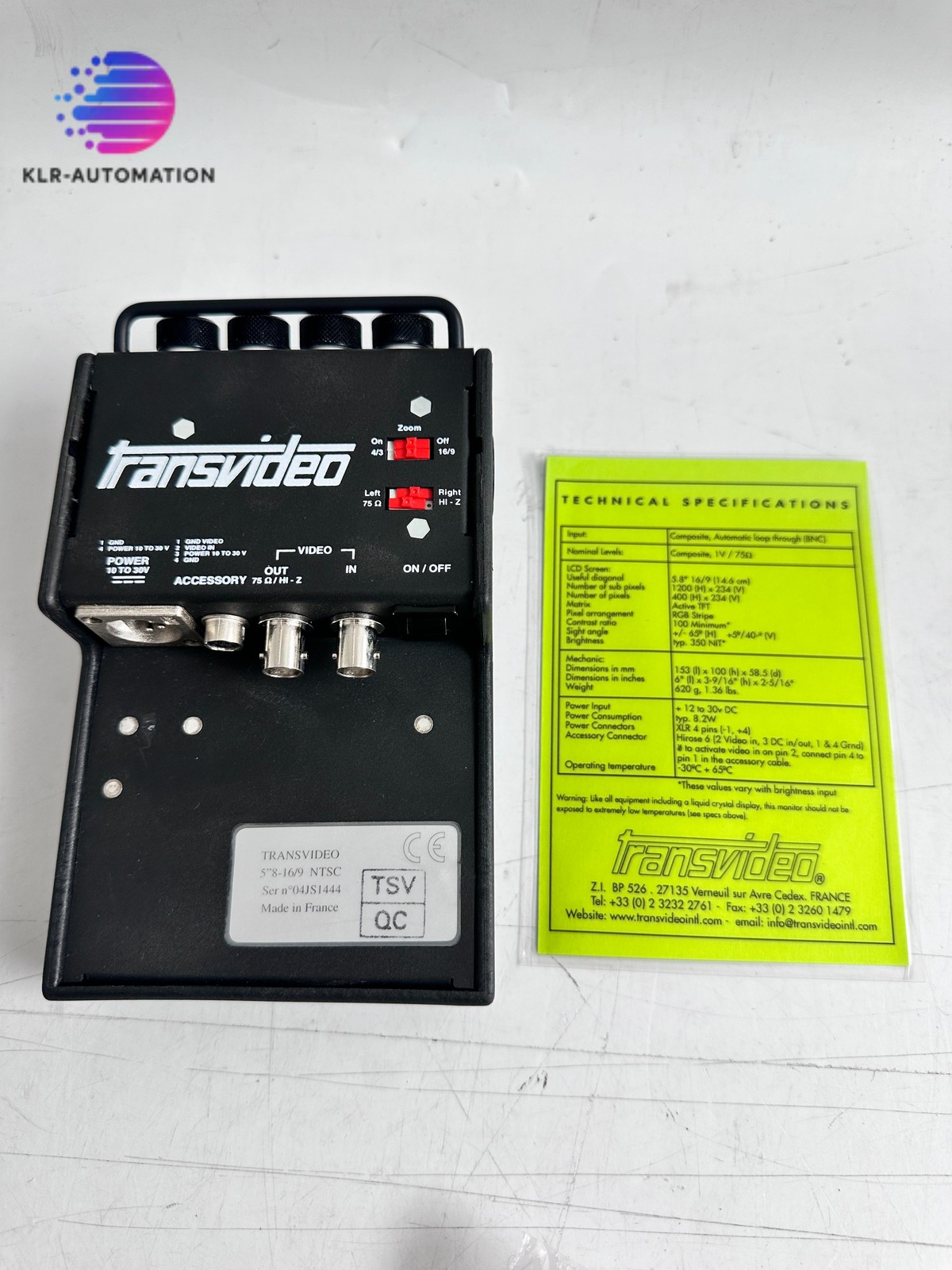 Transvideo 5″” 8 16/9 NTSC MONITOR