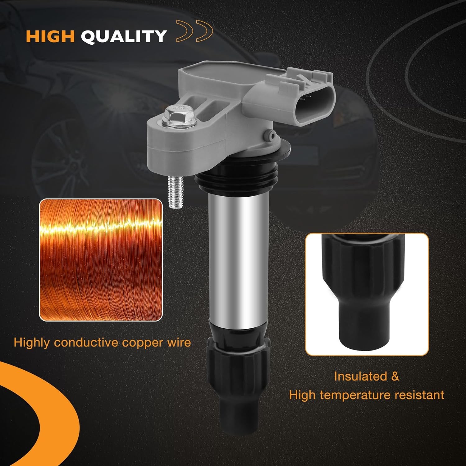 HQPASFY Ignition Coil Pack & Iridium Spark Plugs Set of 6 Compatible with Buick