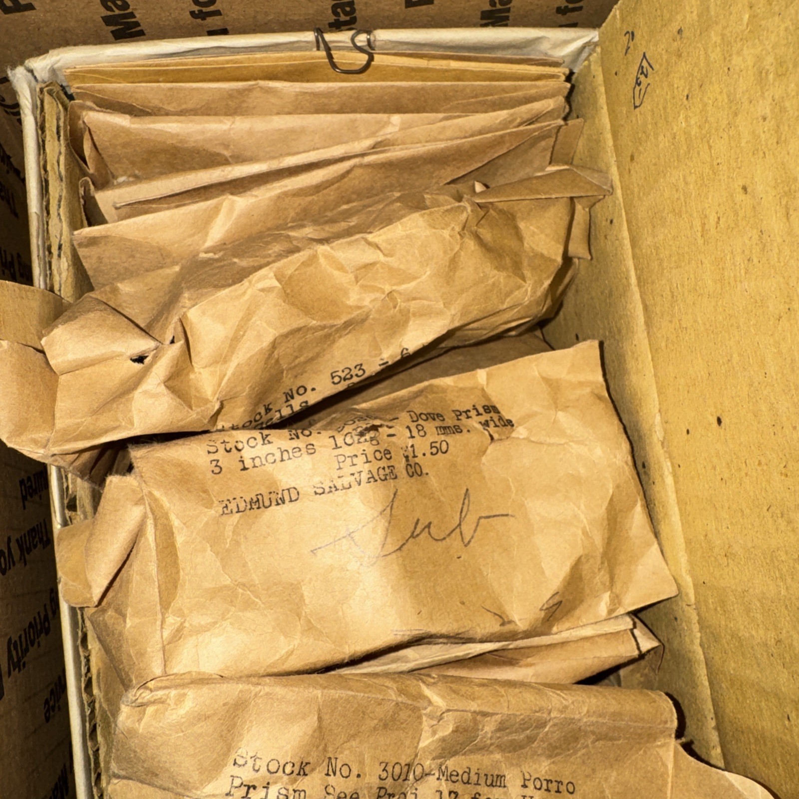 Large Lot Assorted Optical Lens prisms convex EDMUND Salvage Company New Jersey