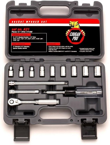 Wright Tool A21 – 1/4Inch Drive 13 Piece Plastic Boxed Set