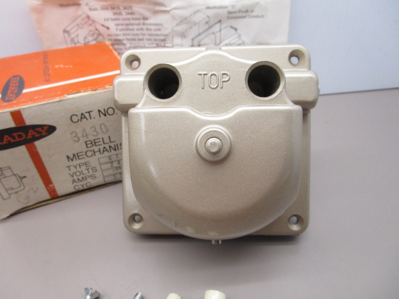 Faraday 3430 Bell Mechanism Type VIB 24v .25 Amps New Old Stock