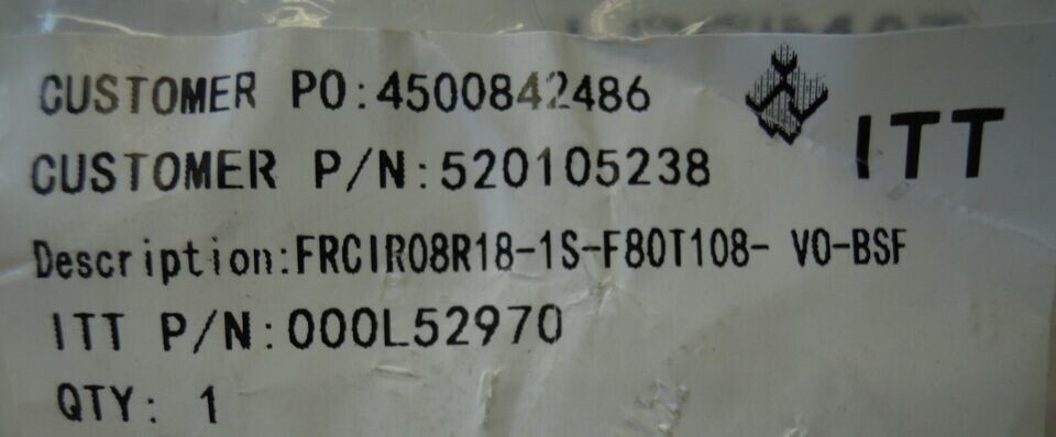 ITT VEAM FRCIR08R18-1S-F80-T108-VO-BSF CIRCULAR CONNECTOR CANNON 10-pin *NEW