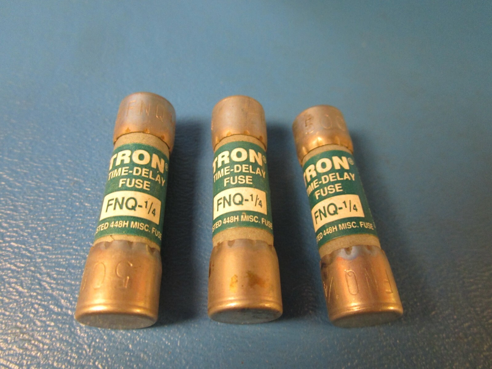 LOT OF 3 Bussmann Tron FNQ-1/4 Fuse, Time Delay Fuse, 10KA, 500V