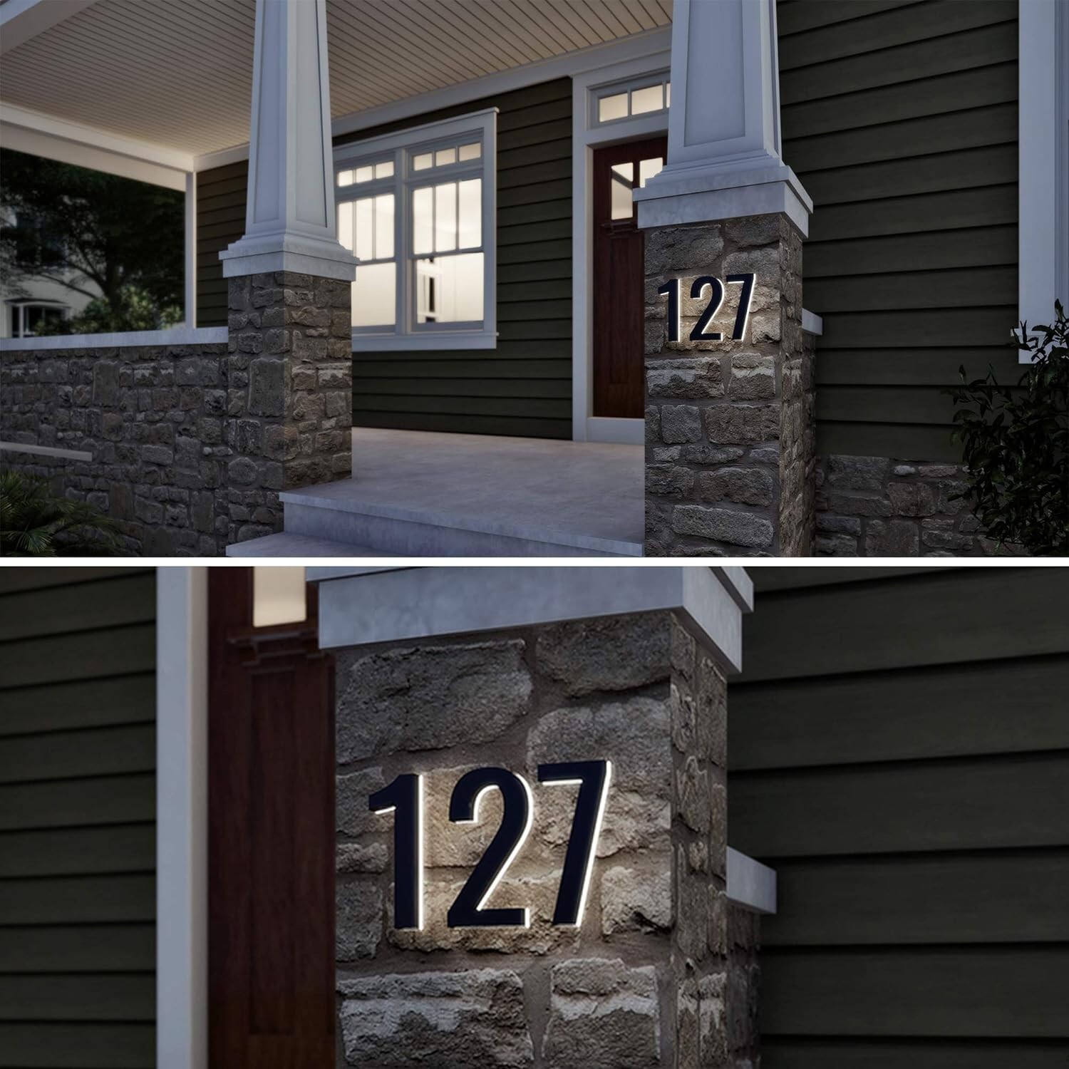 LN LUMANUMBERS 5-Inch House Numbers Stainless Steel Led Illuminated 6000k