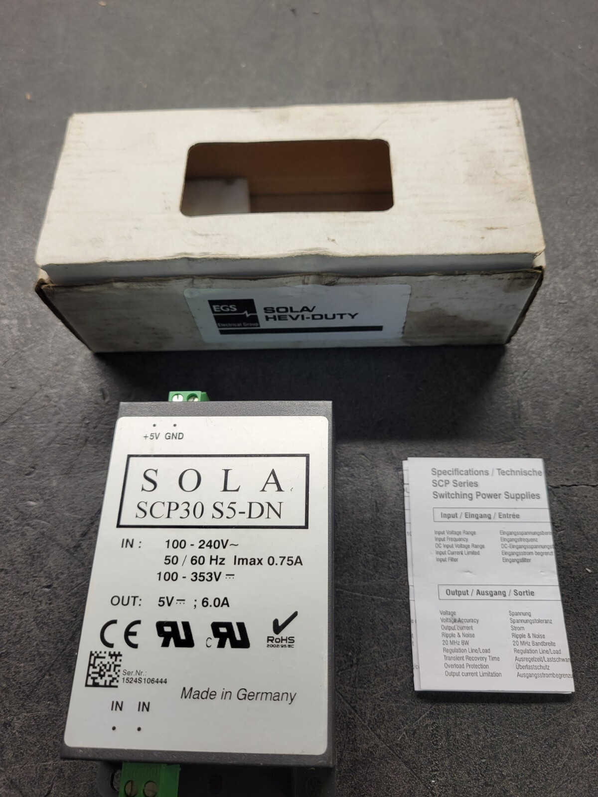 Sola SCP30 S5-DN Power Supply.