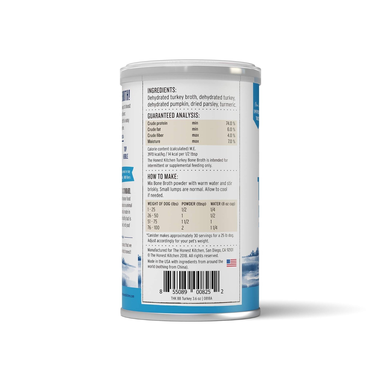 5 PACK The Honest Kitchen Daily Boosters: Instant Turkey Bone Broth, 3.6 Oz