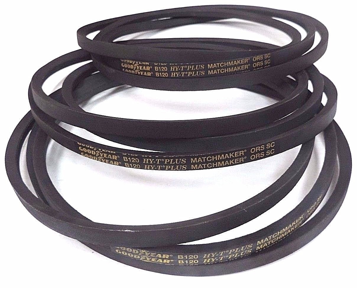 LOT OF 3 NEW GOODYEAR B120 HY-T PLUS MATCHMAKER BELTS 5/8” WIDTH, 120” LENGTH