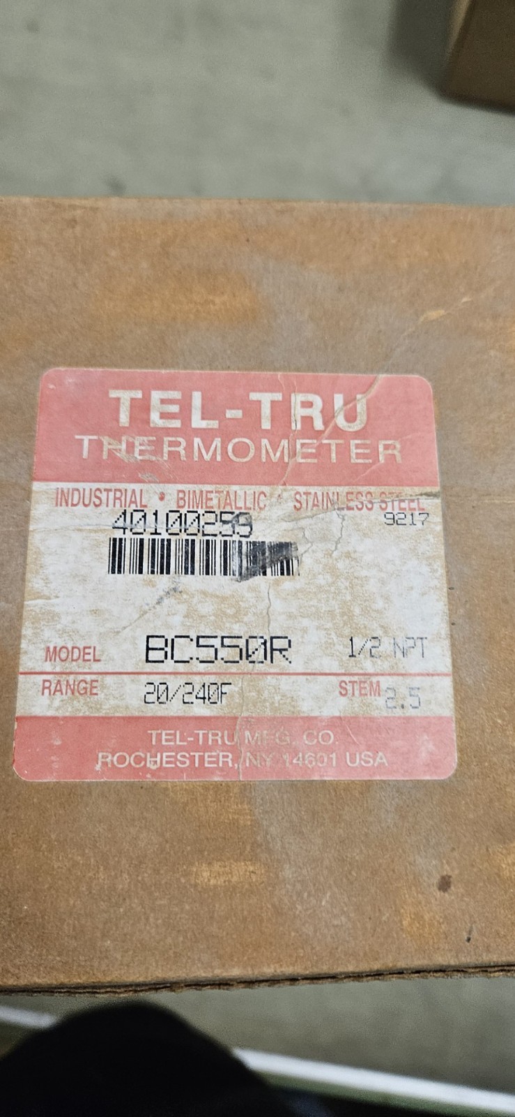 TEL-TRU BC550R THERMOMETER STEM 2.5 20-240DEG F 1/2″NPT