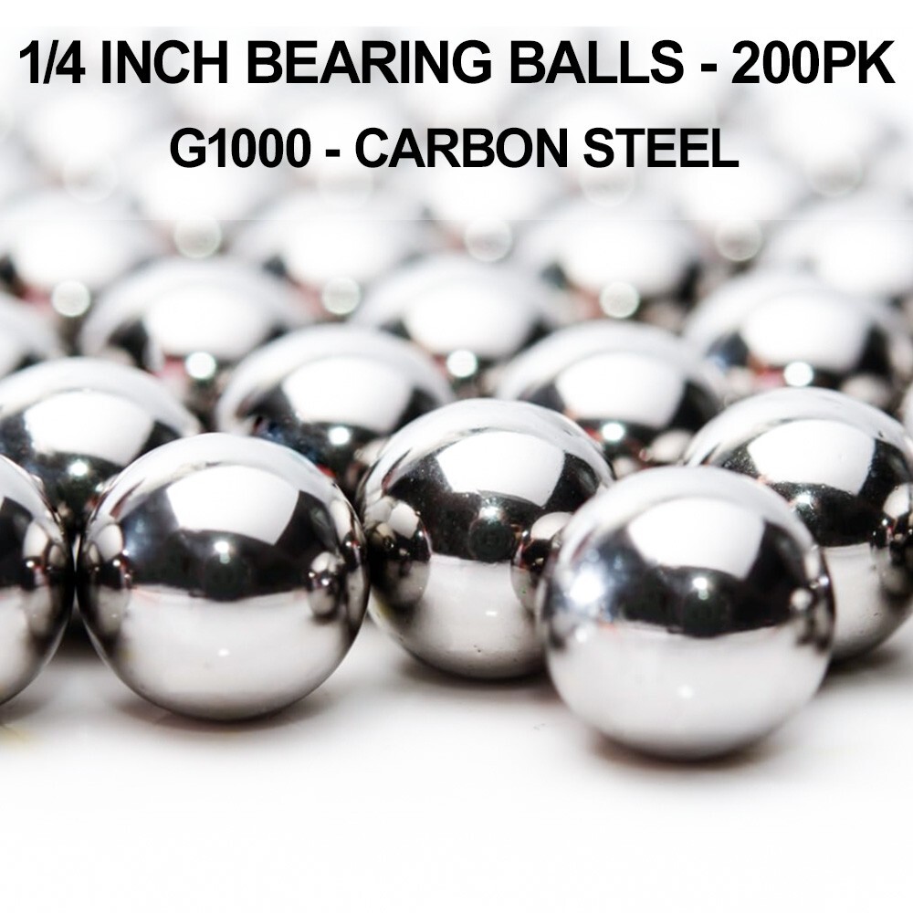 1/4 Inch Bearing Balls – 200 pack – G1000 – 1015 Carbon Steel (Magnetic)