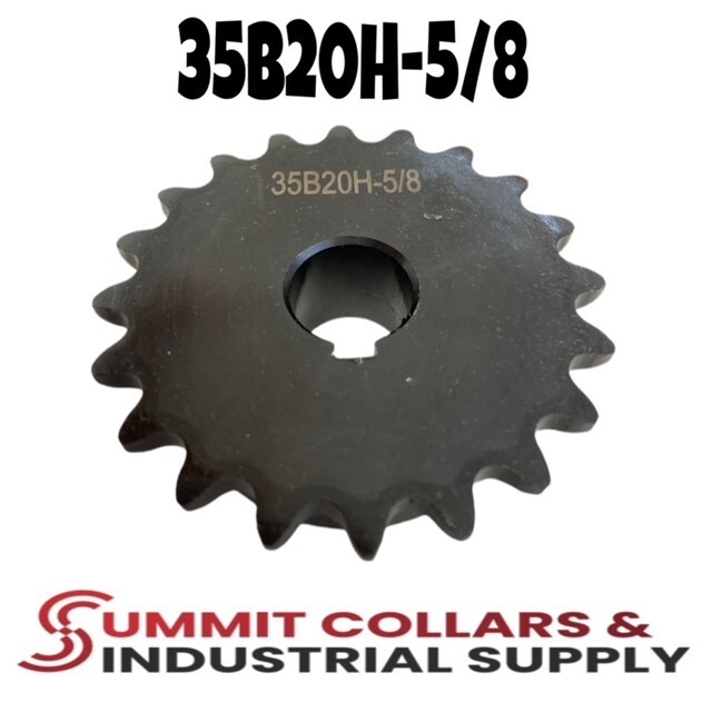 #35 Roller Chain Sprocket B Type 5/8″ Bore Hardened 20 Tooth 35B20H-5/8
