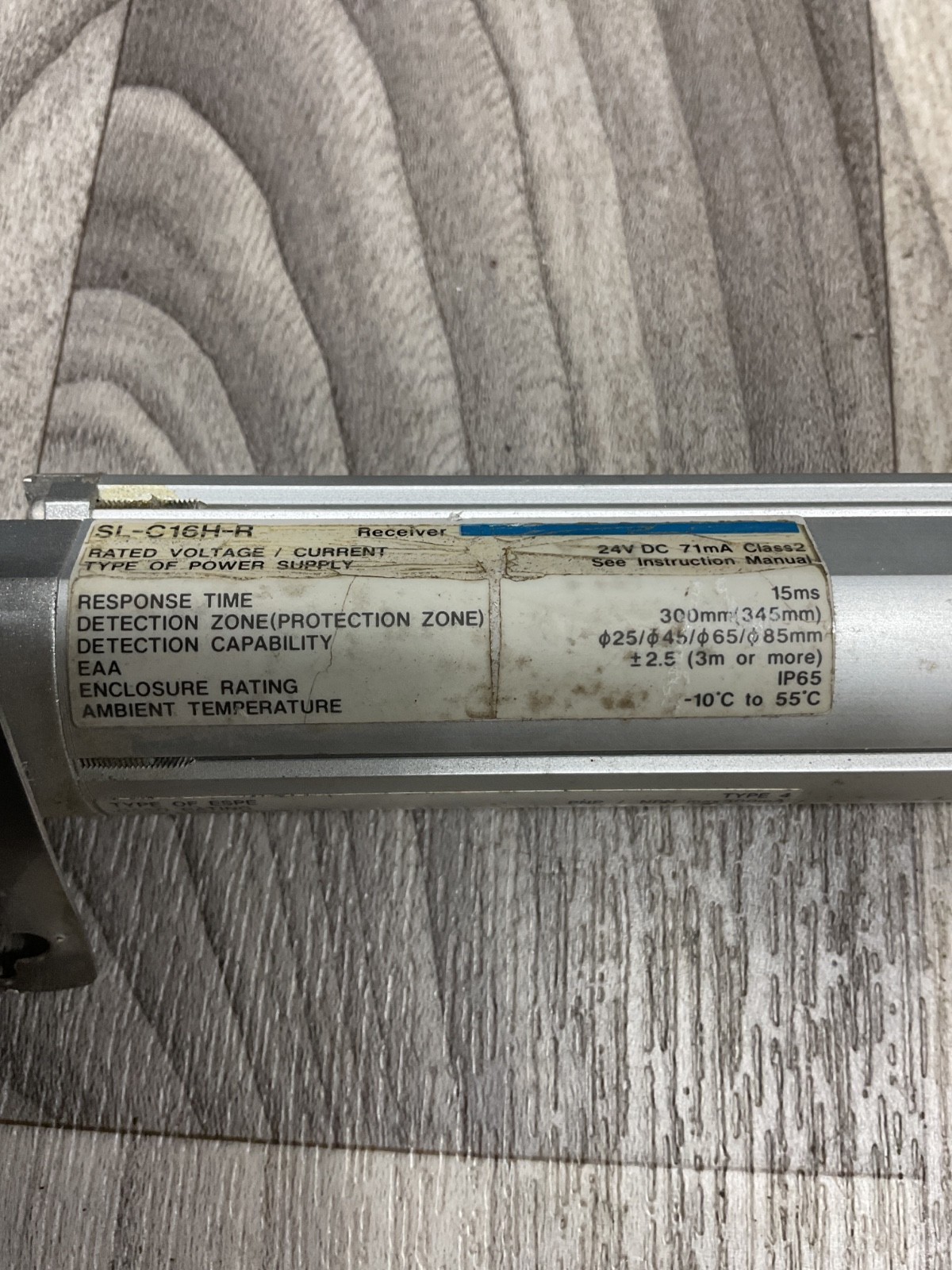 KEYENCE LIGHT CURTAIN RECEIVER SL-C16H-R 24Vdc 71mA #4022D149PR5SI