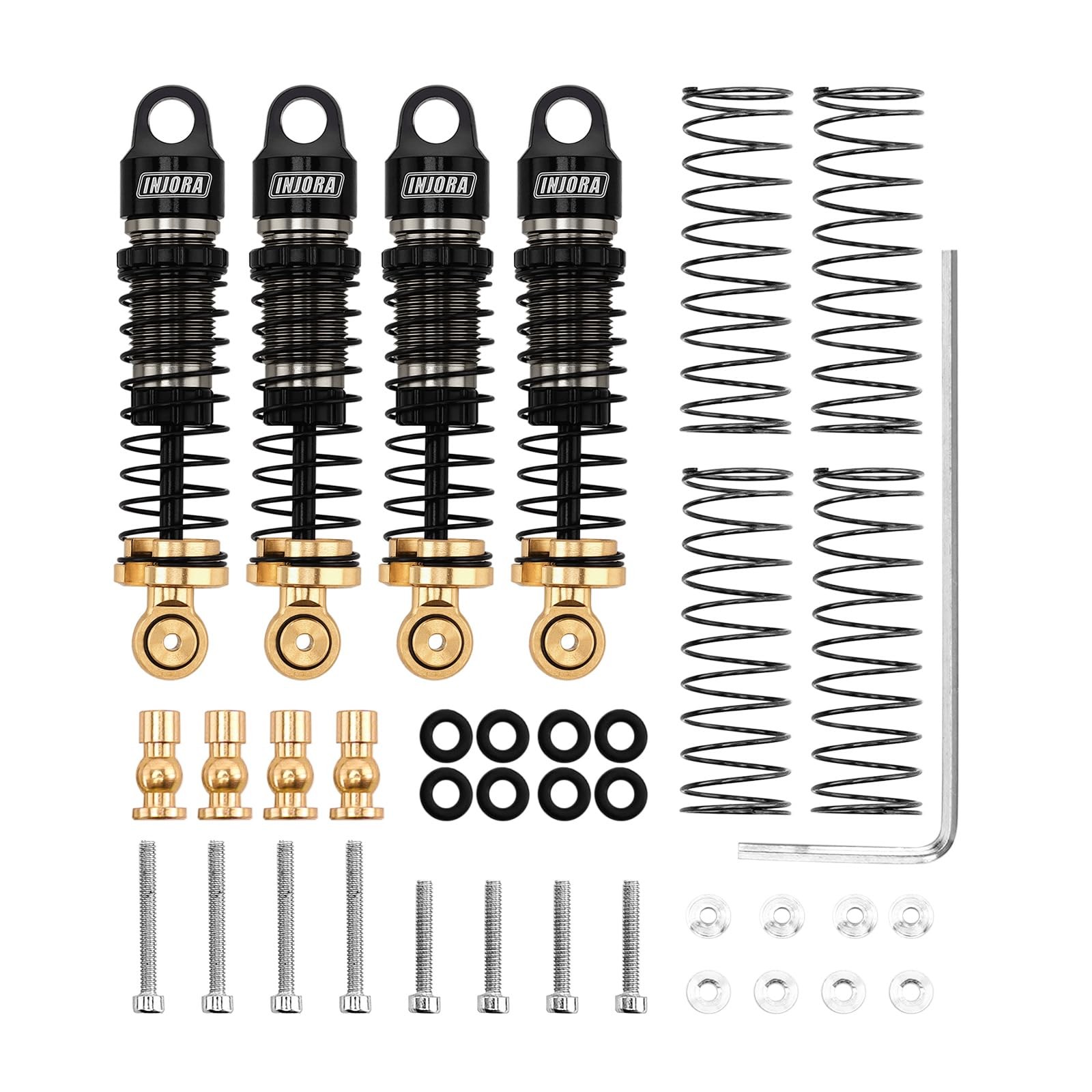 40mm Big Bore Oil Shocks, 1/24 SCX24 FCX24M Upgrade, 4.3g, Aluminum, Brass