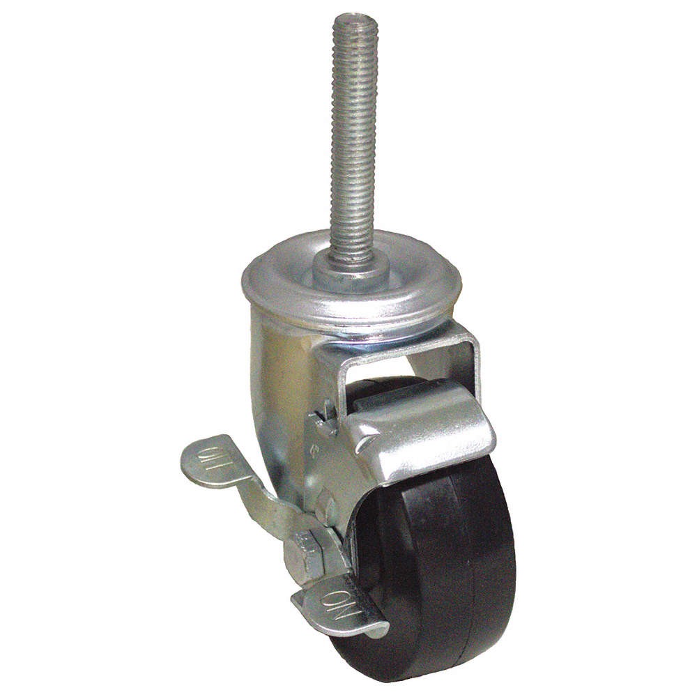 GRAINGER APPROVED P12S-R040D-ST9-WB Stem Caster,4″dia,Rubber,240lb 489C28