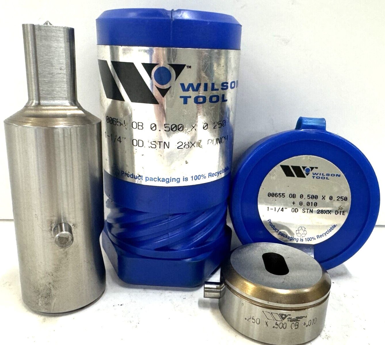 WILSON TOOL PUNCH & DIE SET STN 28XX OBLONG 0.500″ X 0.250″ 1 1/4″ OD