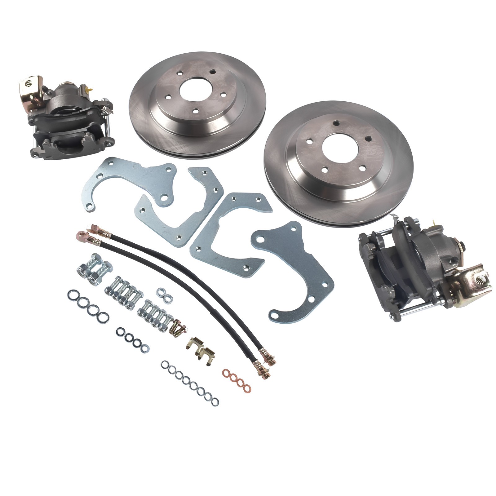 Rear Brake Disc Set for GM 7.5 In10 Bolt Bolt-On Rear Brake Kit w/ E-Brake Fits