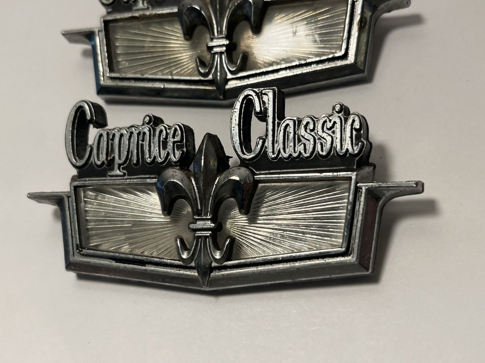 Chevrolet Caprice Classic 1970’s Original Car Emblem 35133 OEM Matching Set of 2