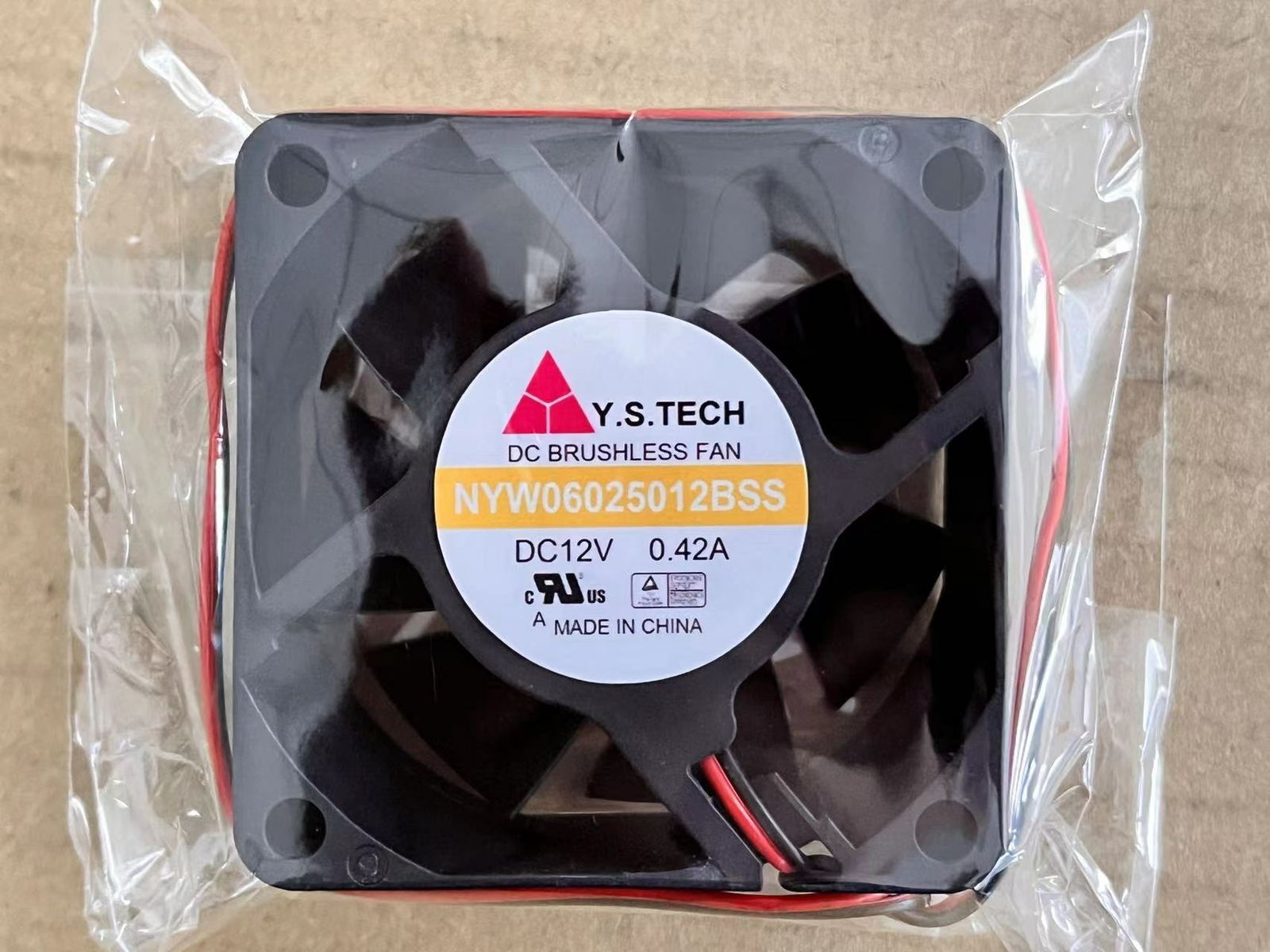 For Y.S.TECH 6025 NYW06025012BSS DC12V 0.42A 6CM 2pin cooling fan