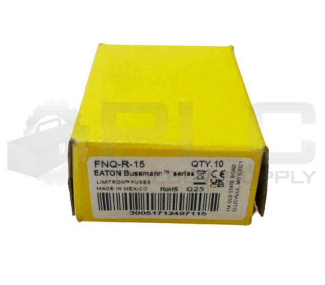 NEW BOX OF 10 BUSSMANN FNQ-R-15 LIMITRON FUSE 15A 600VAC