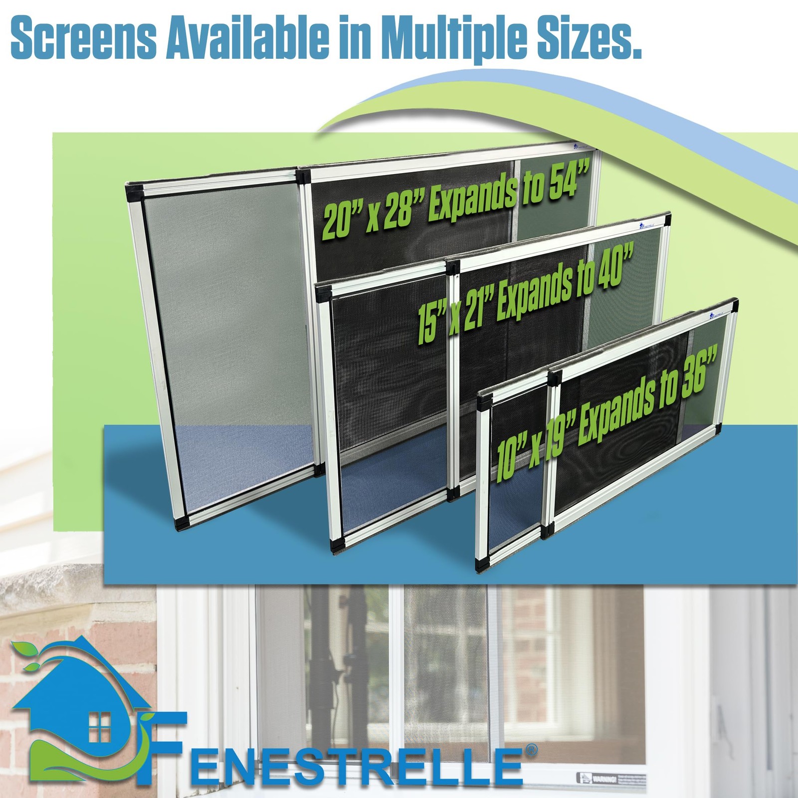 Fenestrelle Expandable Window Screen – 15″ H Medium (15″ H x 21″-40″ W), Gray