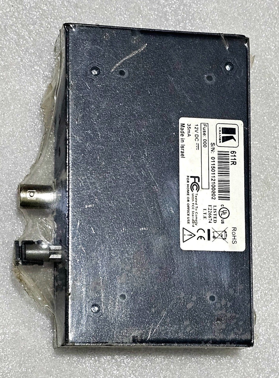 New Kramer Tools Model 611R Network Fiber Optic Receiver 12vdc – Made In Israel
