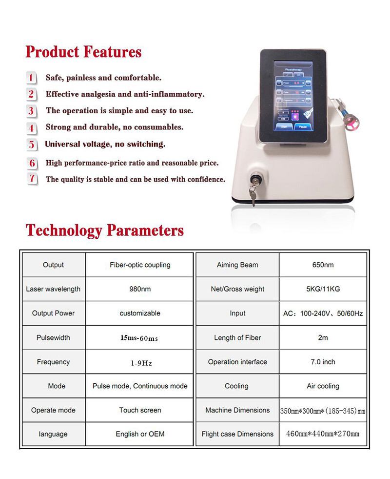 20W professional 980nm Diode Laser Machine pain relief physical therapy device