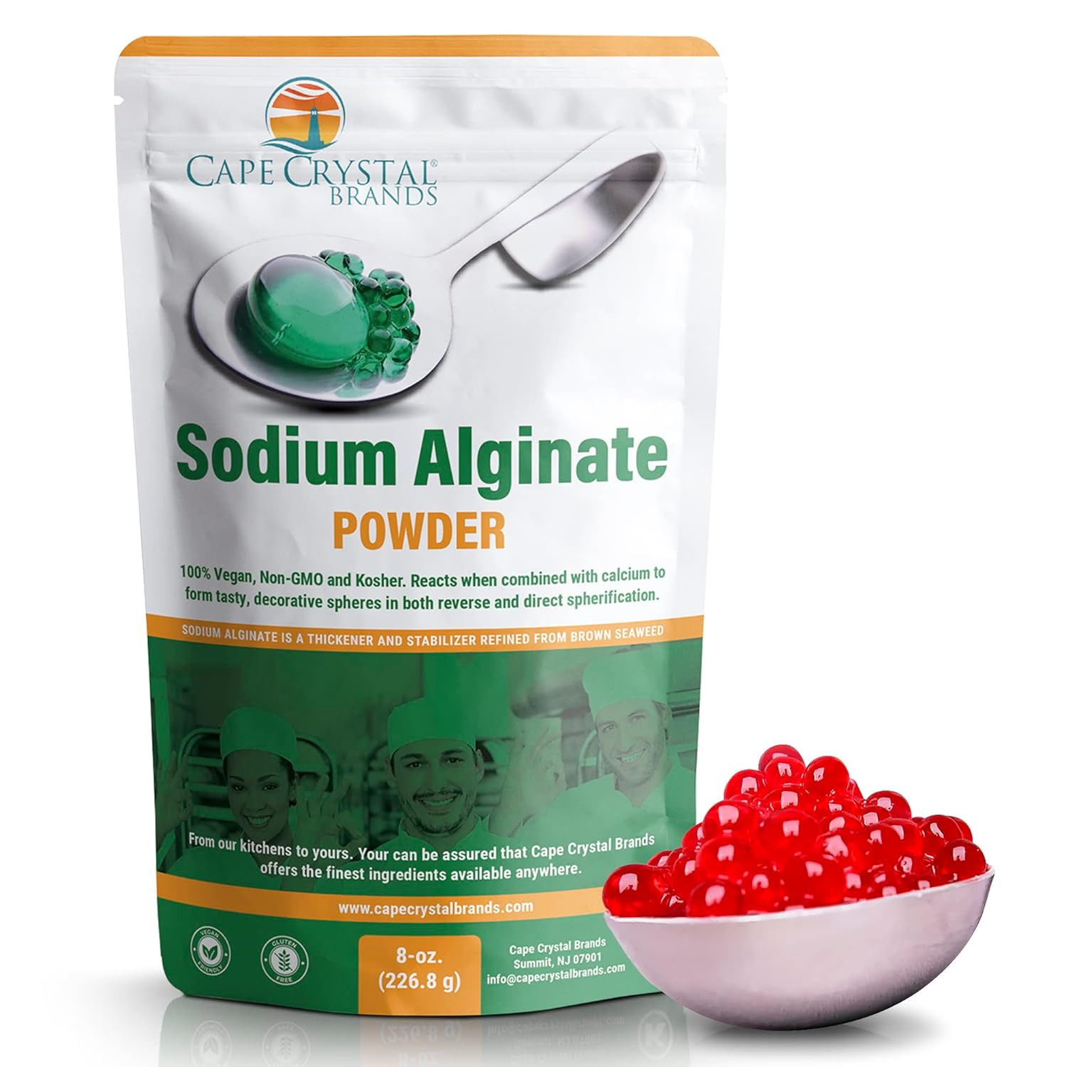 Sodium Alginate 100% Food Grade | Natural Thickening Powder & Gelling Agent for