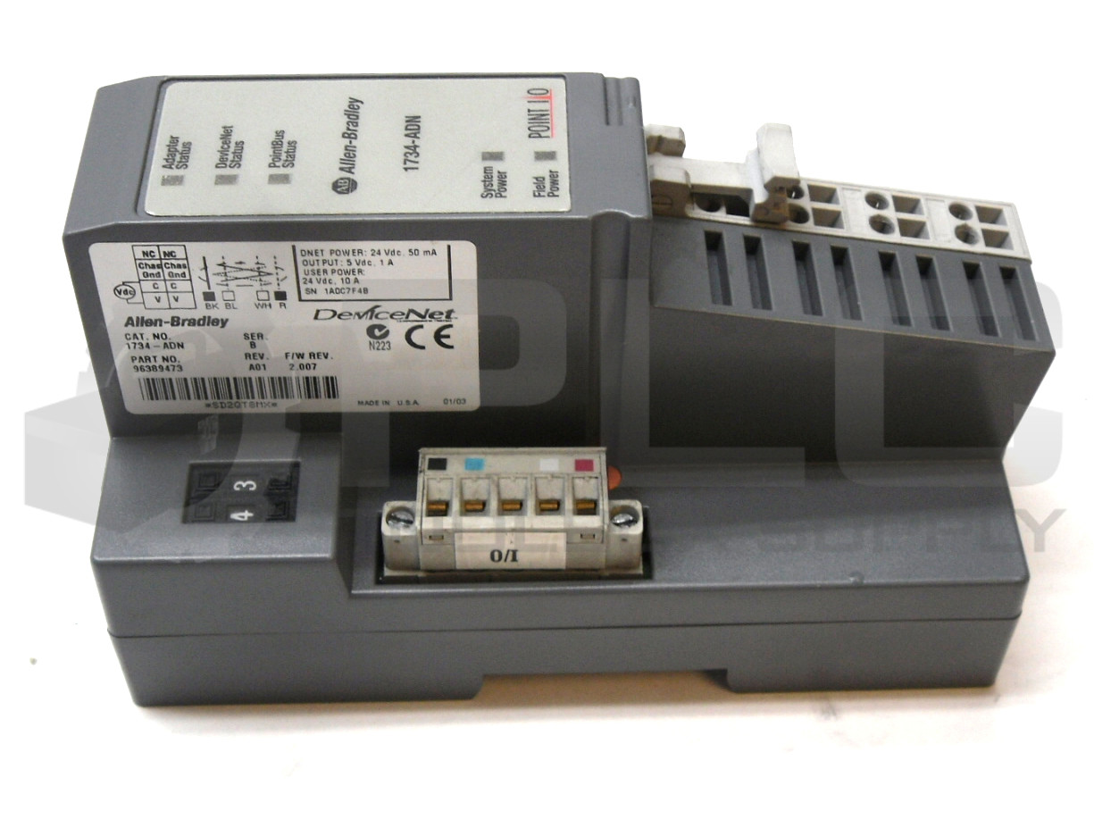 ALLEN BRADLEY 1734-ADN SER B POINT I/O ADPATER DEVICENET W/1734-RTB SER A