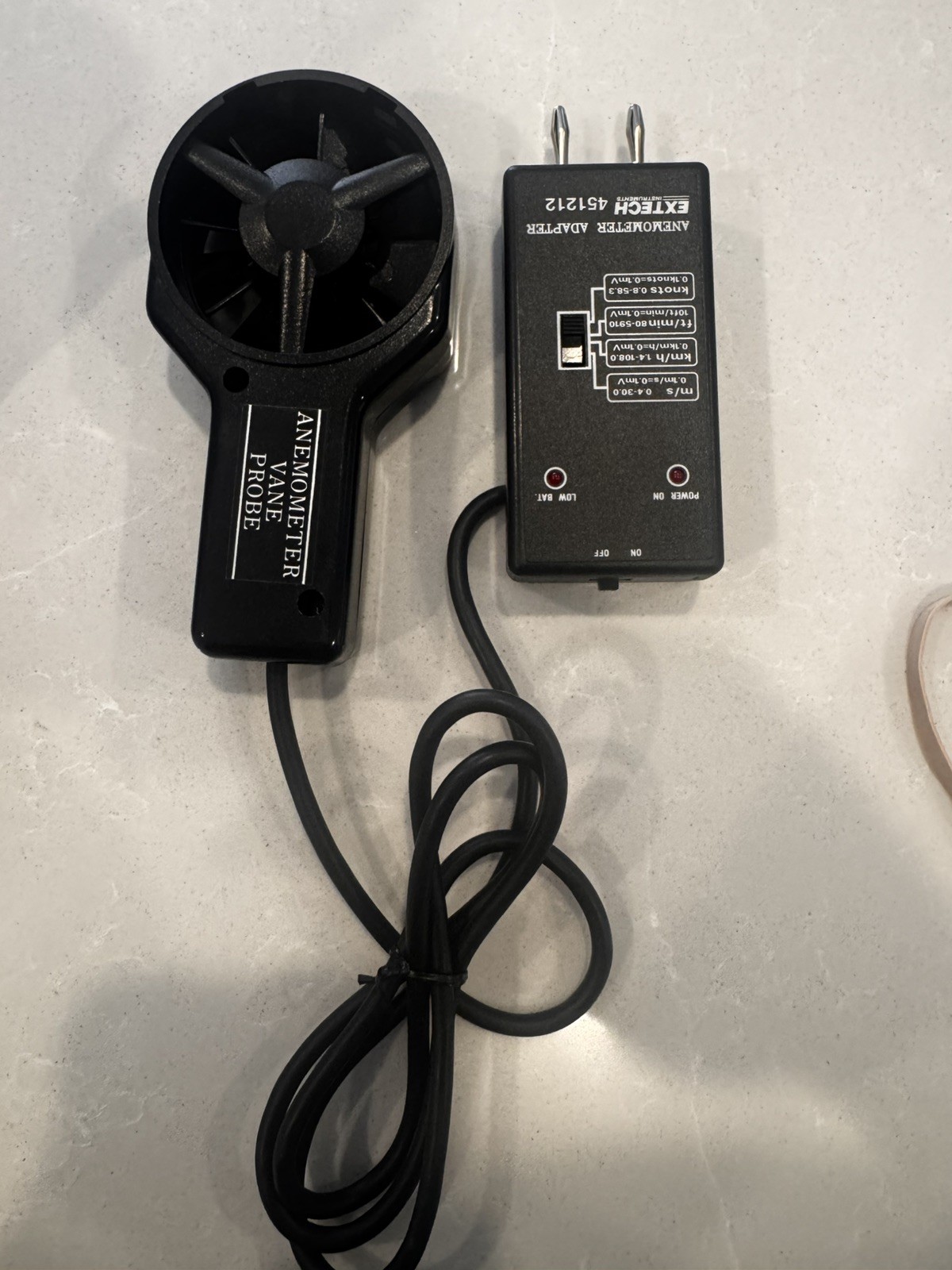 Extech instruments Anemometer Vane Probe Adapter 451212 L721911 Air velocity
