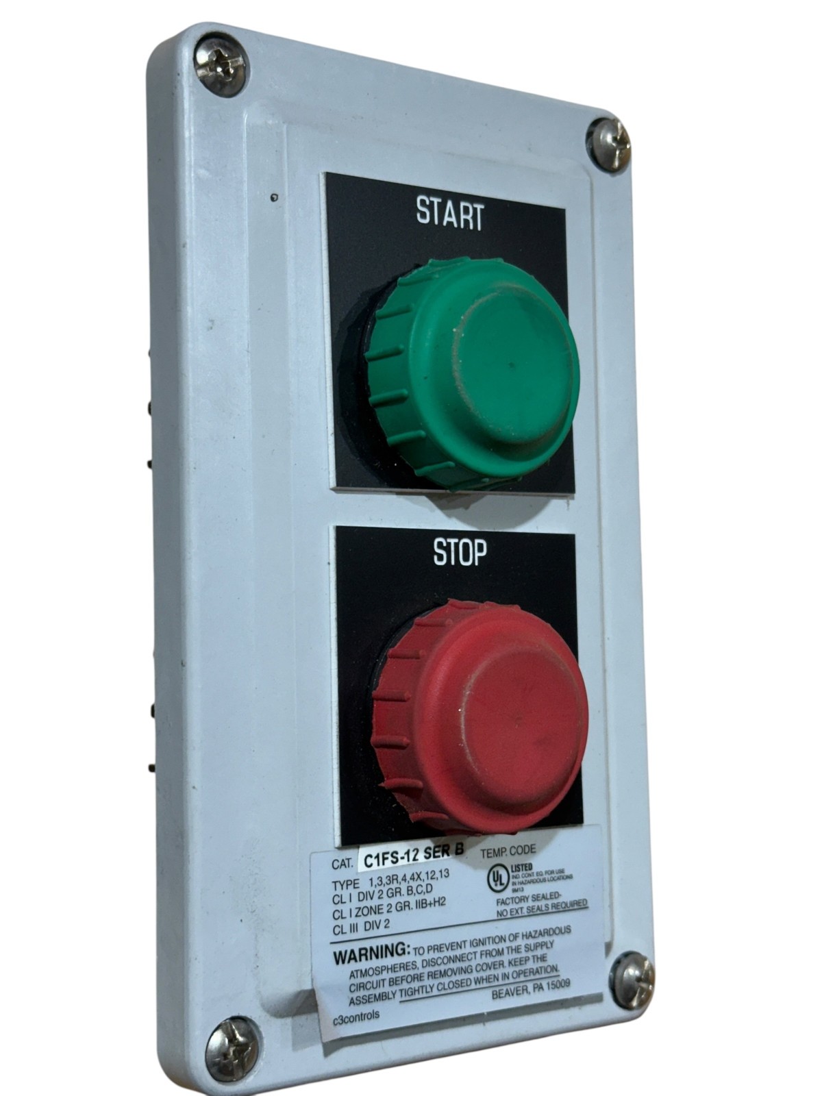C3 Controls C1FS-12 SER B START STOP BUTTON CONTROL STATION