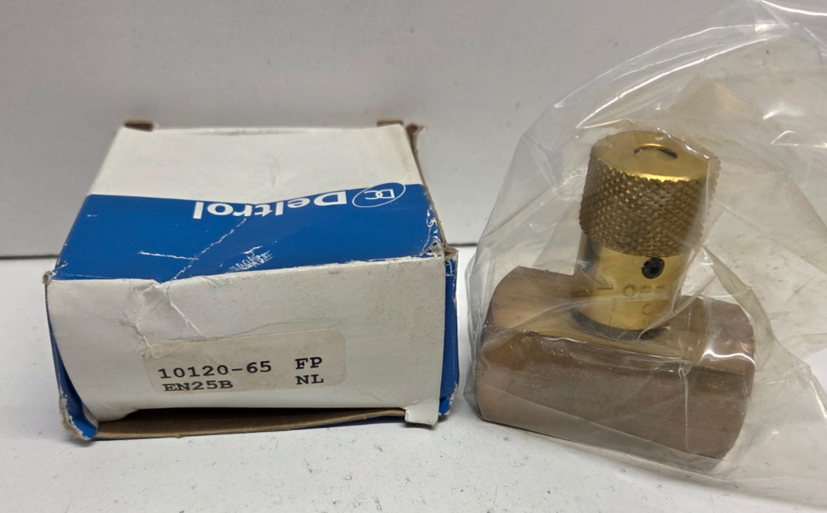 NEW IN BOX! DELTROL 3/8″ BRASS NEEDLE VALVE EN25B