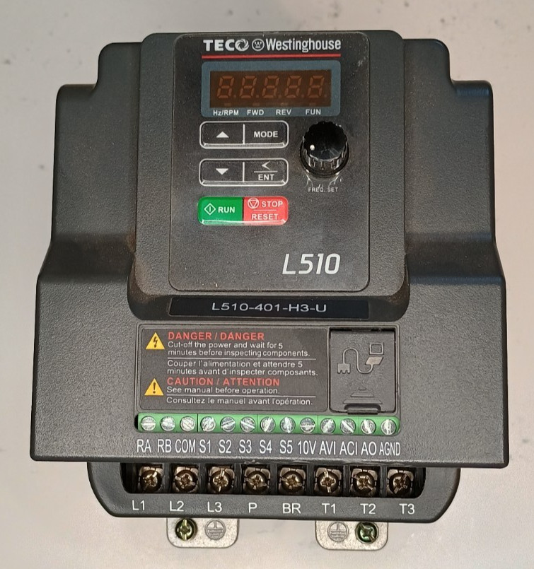 TECO L510-401-H3-U 1HP MEDIUM DUTY ADVANCED MICRO DRIVE – CLEAN ! WARRANTY