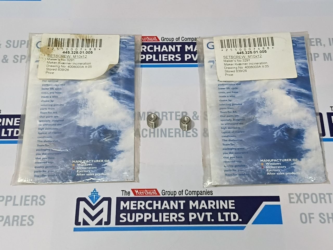 TeamTec 3291 Set Screw M10x12 445.325.01.005 (Lot of 2 pcs)