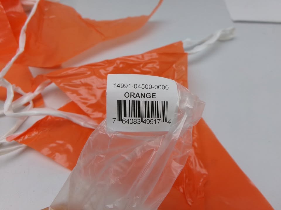 ORANGE PENNANT FLAGS #14991-45-0 – 60FT LENGTH PER UNIT Lot of TWO (2) #
