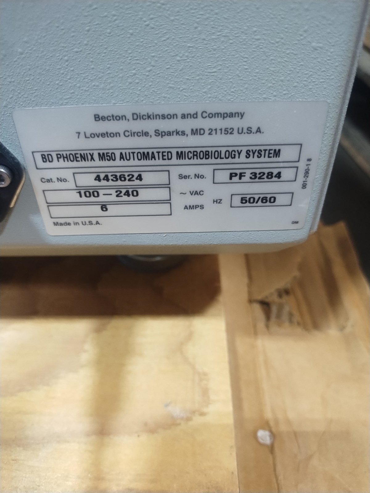 Becton Dickinson Ref 443624 Phoenix M50 Automated Microbiology System