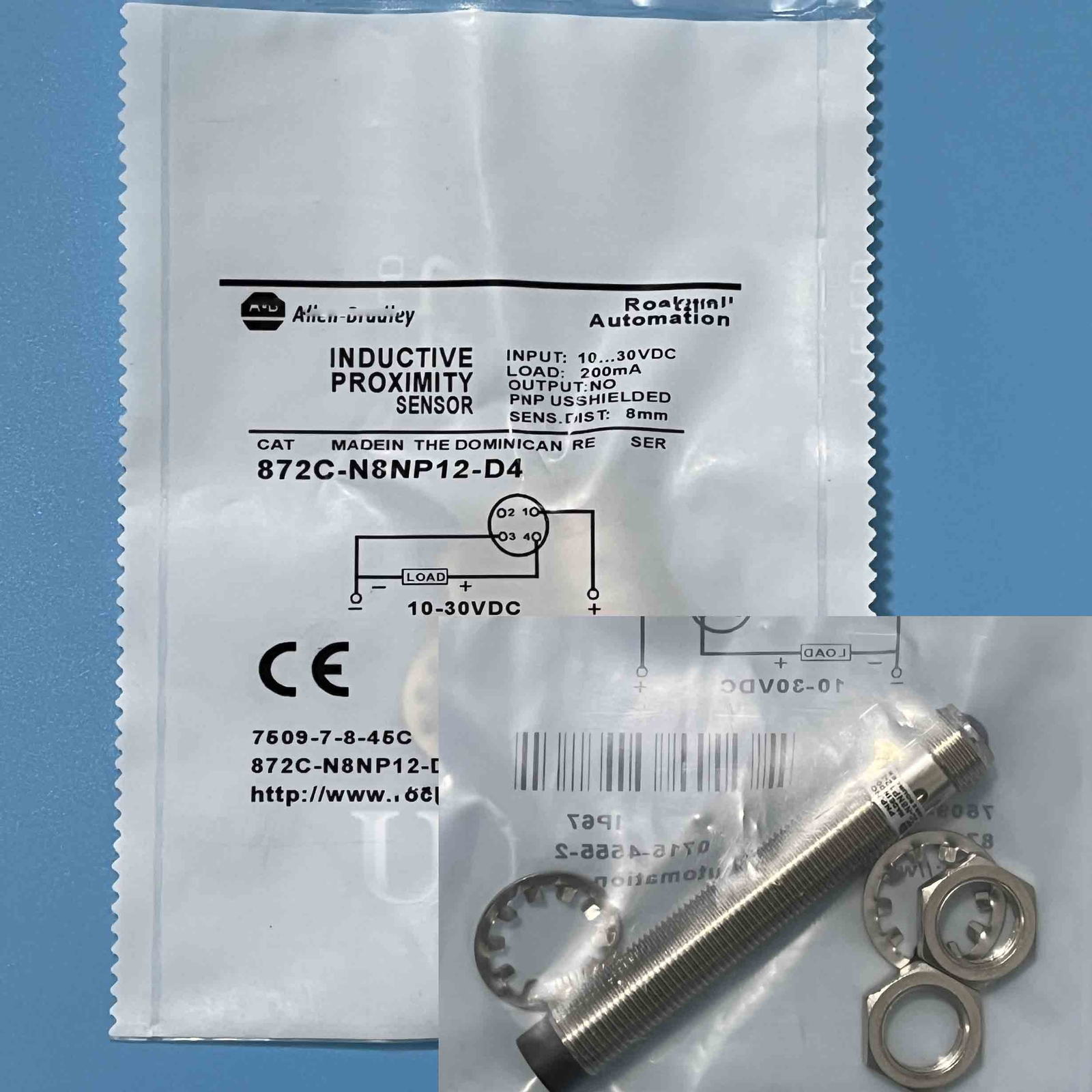 New Sealed Allen-Bradley 872C-N8NP12-D4 Inductive Proximity Sensor 872CN8NP12D4