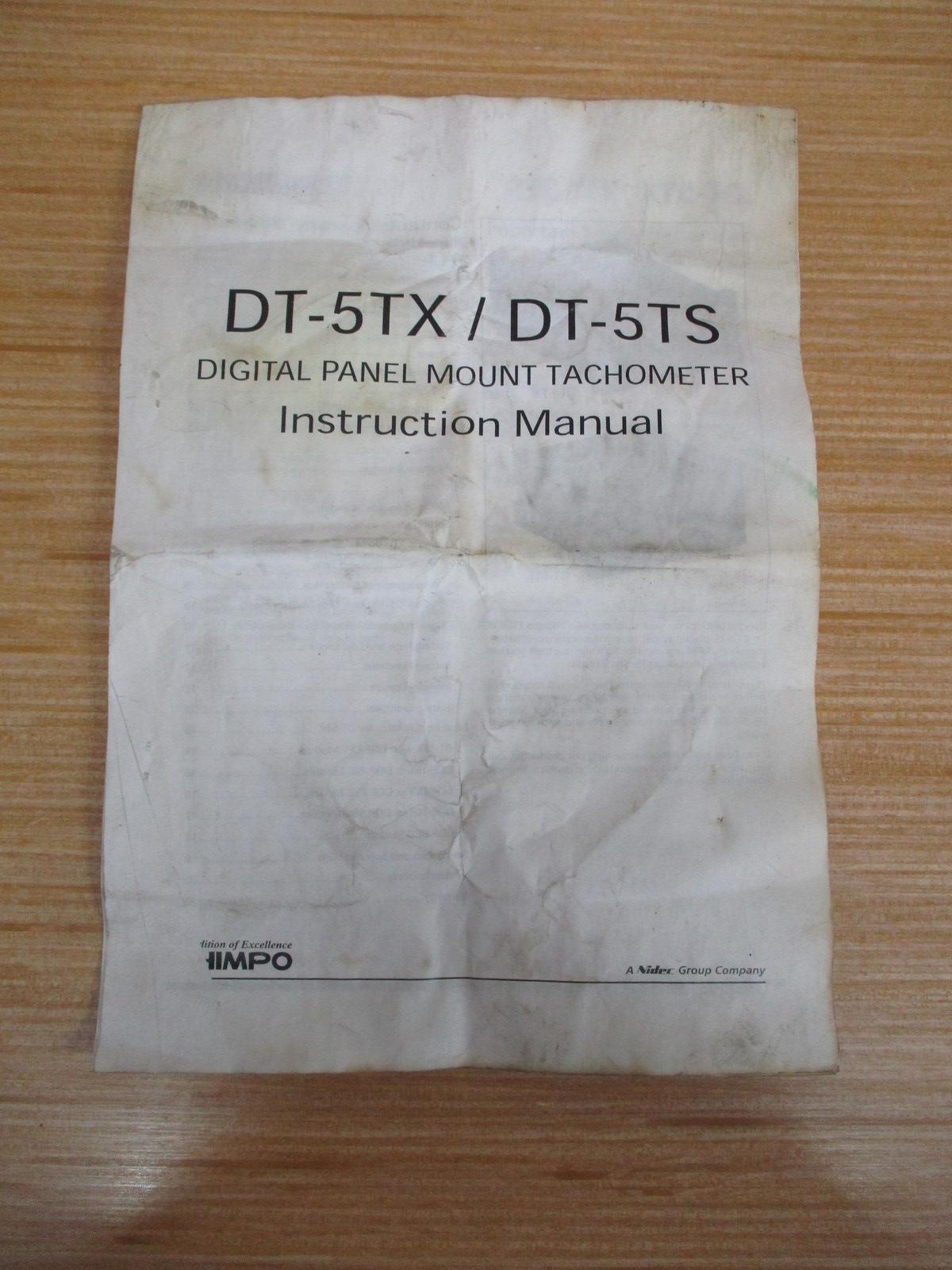 Nidec DT-5TX/DT-5TS Tachometer Instruction Manual