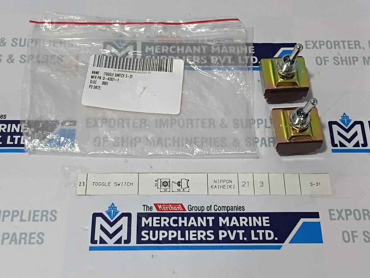 Nikkai S-31 Toggle Switch D-42821-1 25A 125V.AC 9A 250V.AC (Lot of 2 Pcs)