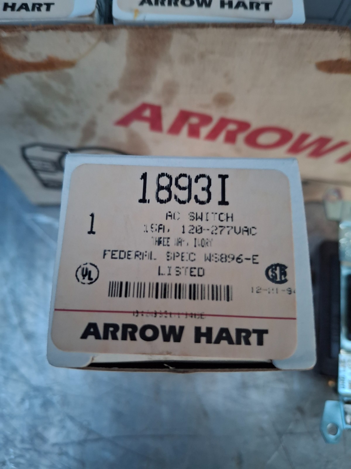 Lot of 19 Arrow Hart Cooper Switch 18931 15A 120v Electric Pole Switch