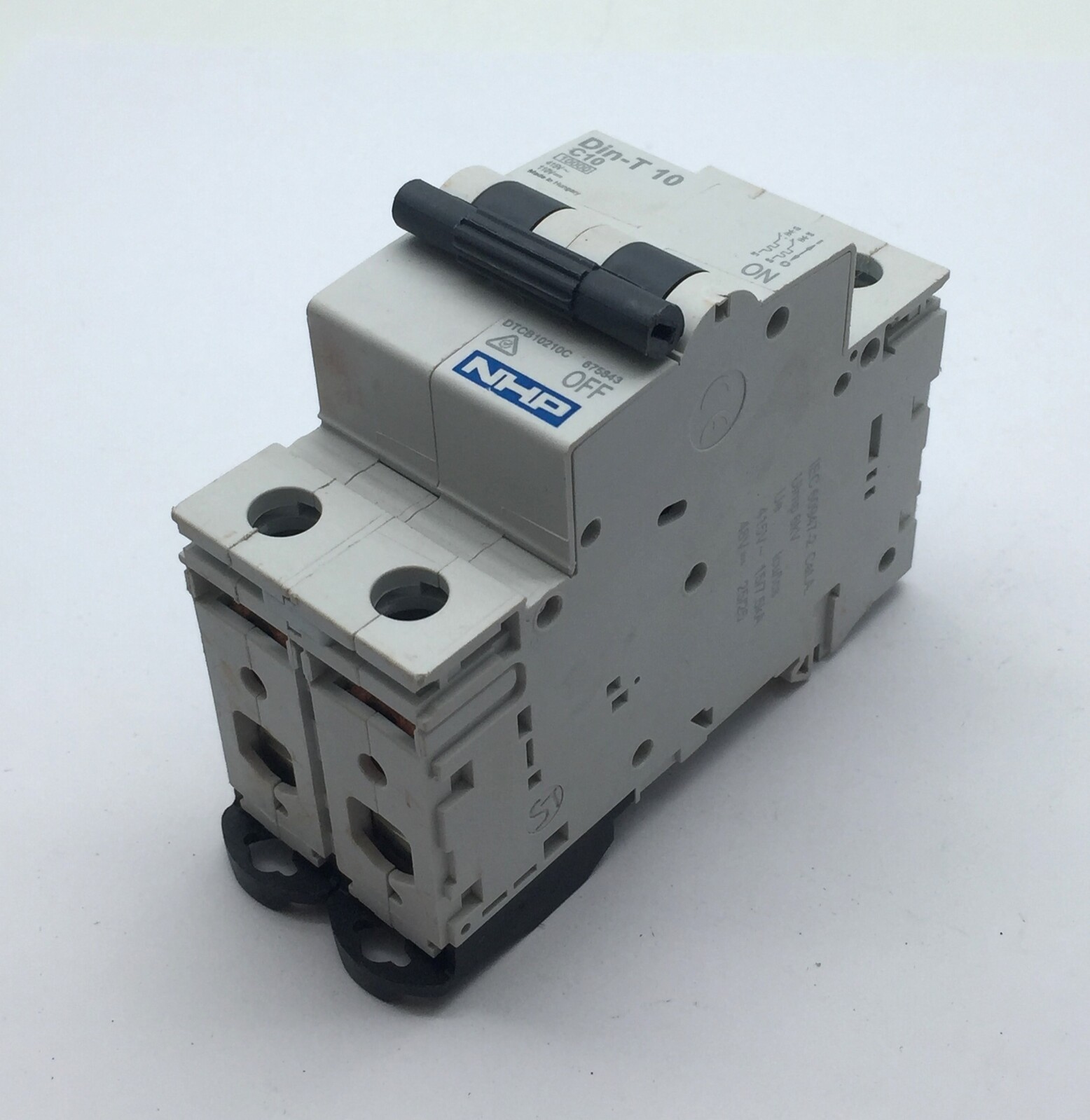 NHP DTCB10210C DIN-T 10 C10 MCB 10kA 2P 10A 415V IP20 675843  x2