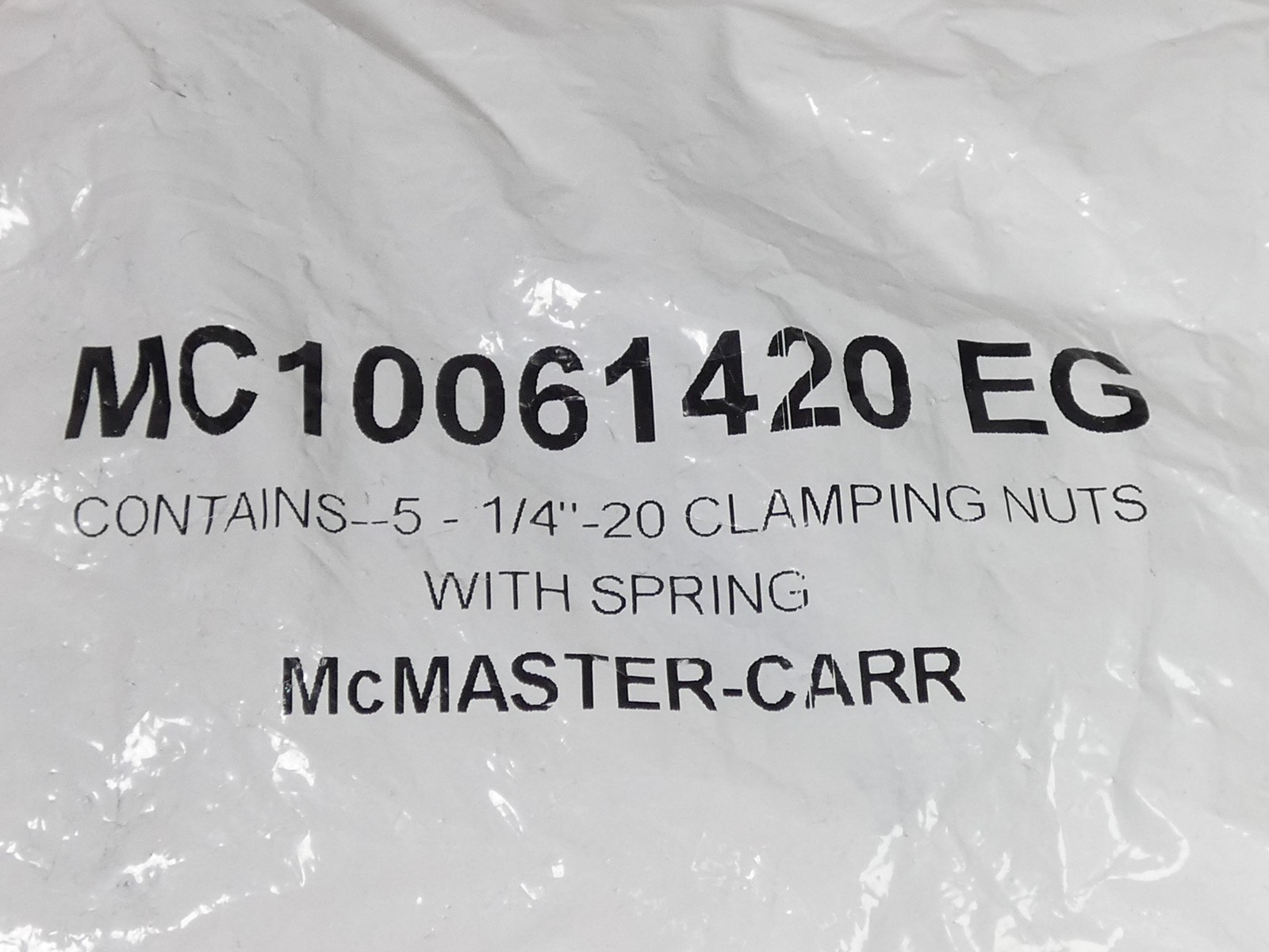 *Lot of 5* McMaster-Carr MC10061420 EG Clamping Nuts W/ Spring 1/4″-20 – NEW …