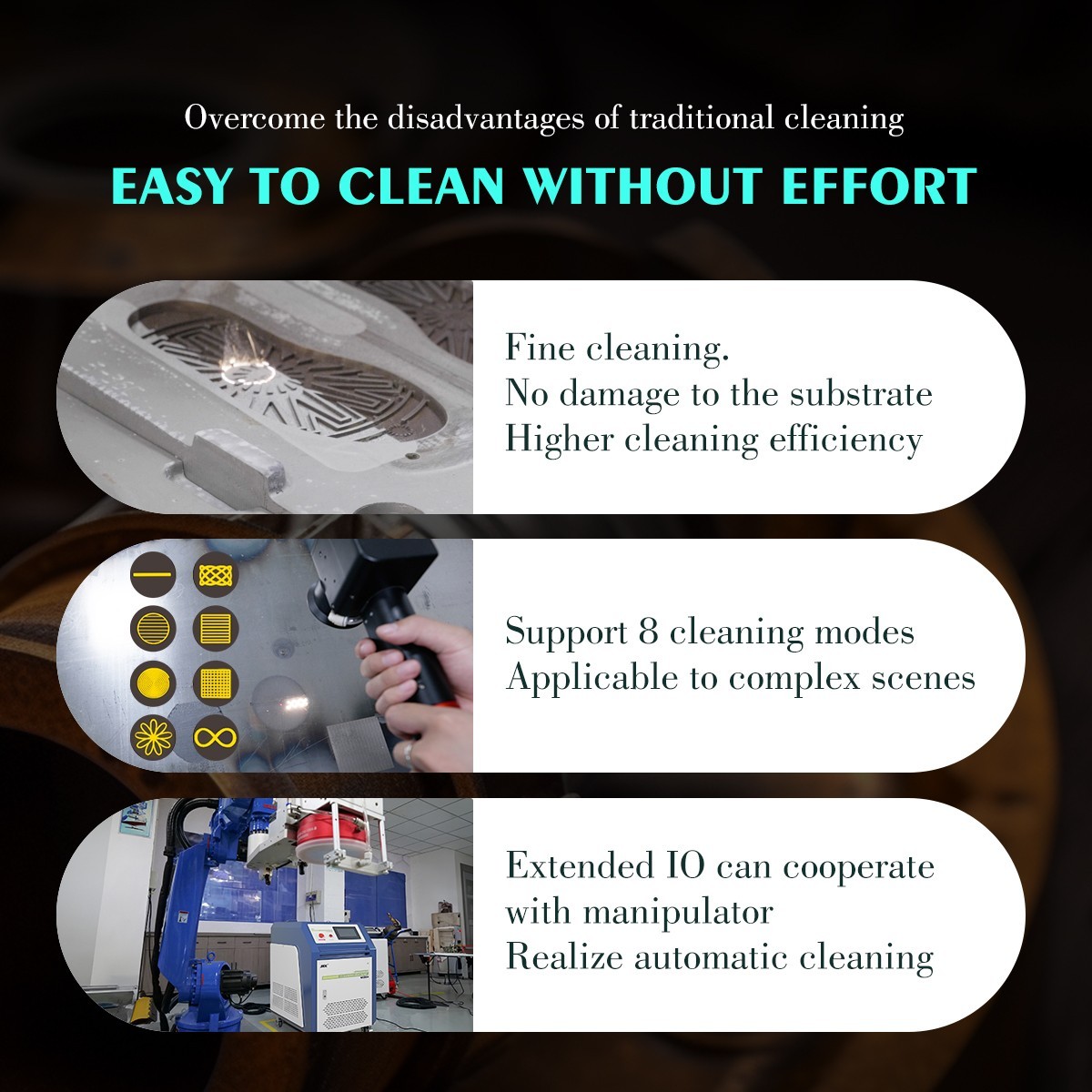 1000W Pulse Laser Cleaning Machine Laser Cleaner for Metal Paint Rust Coating