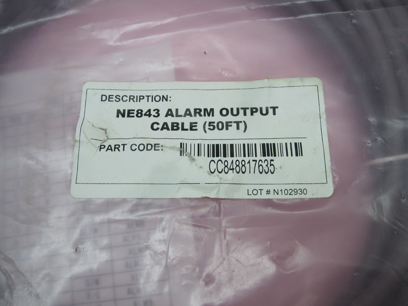 50′ GE Pulsar Plus Controller NE843 Alarm Output Cable 848817635 OmniOn Power