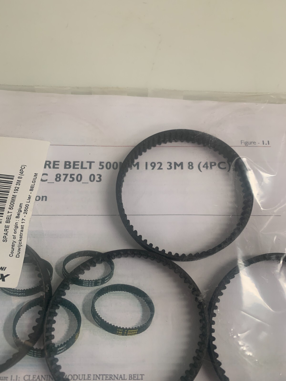 Bag of 4 Xeikon 500MM Spare Belts 25098 192 3M 8
