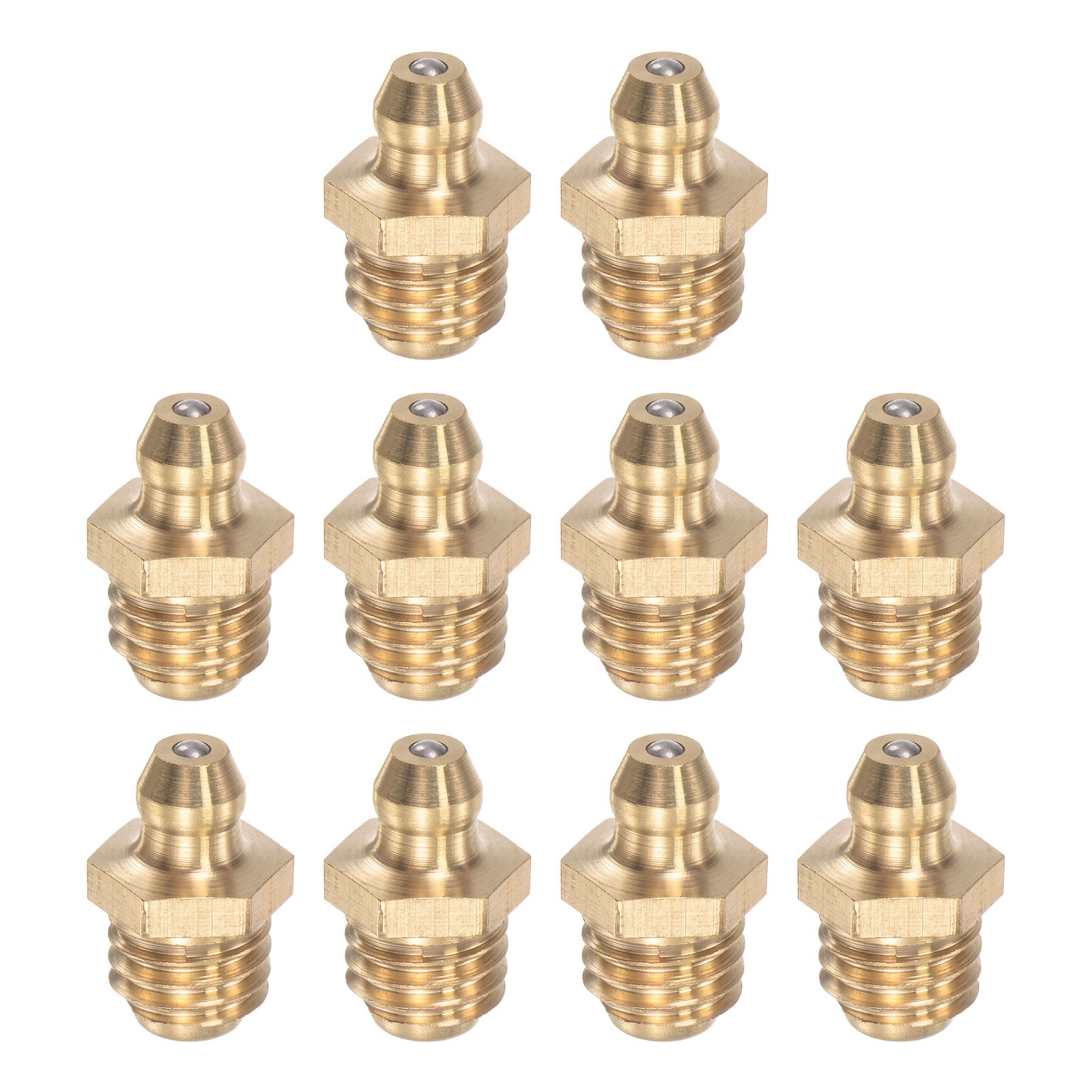 Brass Straight Hydraulic Grease Fitting Accessories M10x1.5mm Thread 10Pcs