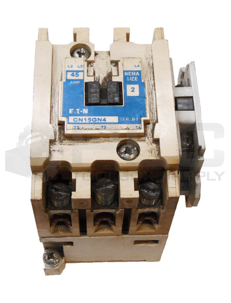 EATON CN15GN4 /B1 CONTACTOR 45A SIZE 2 W/ C320KGS1 /A2 AUXILIARY CONTACT